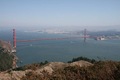 A slightly hazy Golden Gate bridge