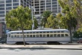 Old Tram running on the Embarcadero