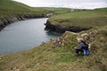 Carol at the mouth of Port Quin