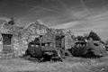 Rusting wartime cars in Oradour-sur-Glane