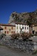 Roquefixade village square with chateau above